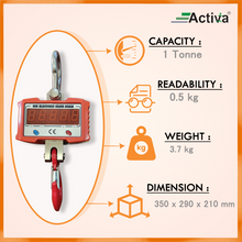 Load image into Gallery viewer, ACTIVA 1 Ton Crane Scale ,OCS1T Crane Scale for Industry ,With Remote Control option