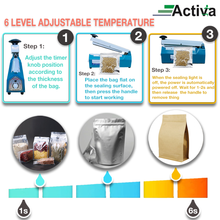 Load image into Gallery viewer, activa sealing machine hand sealing machine plastic sealing machine sealing machine price heat sealing machine plastic bag sealing machine bottle sealing machine pouch sealing machine bag sealing machine cup sealing machine