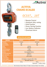 Load image into Gallery viewer, ACTIVA 5 Ton Crane Scale ,OCS1T Crane Scale for shop ,Remote Control